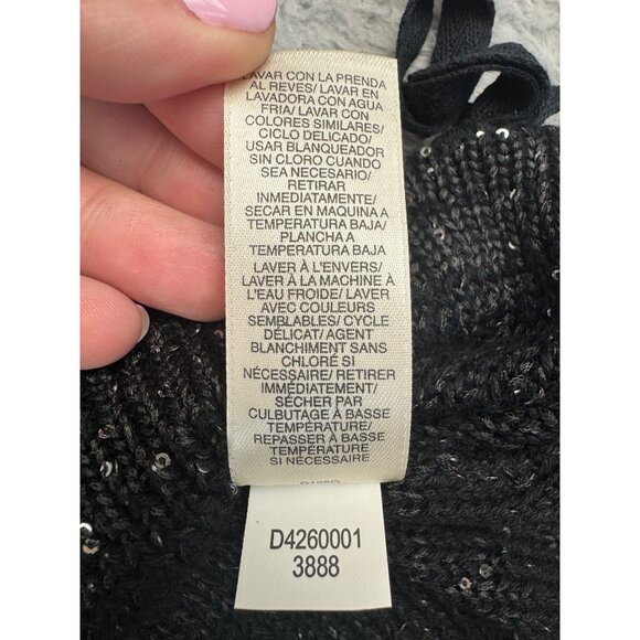 DKNY Jeans Womens 3X Grey V-Neck Sequin Knit Sweater Light Soft Comfortable - Picture 7 of 11